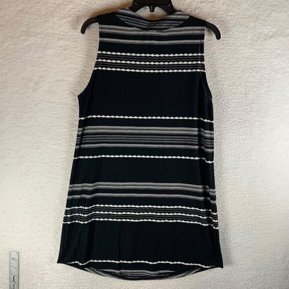 Dotti Women's V-Neck Lace Up Dahlia Stripe Black Swim Tank Cover Up‎ Size S NWT - Picture 7 of 9